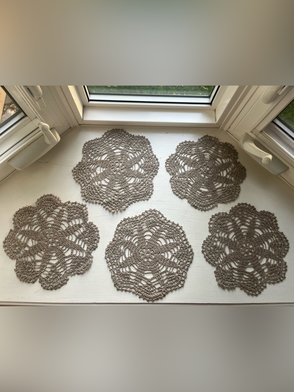 Handmade Crochet Linen Doily Set